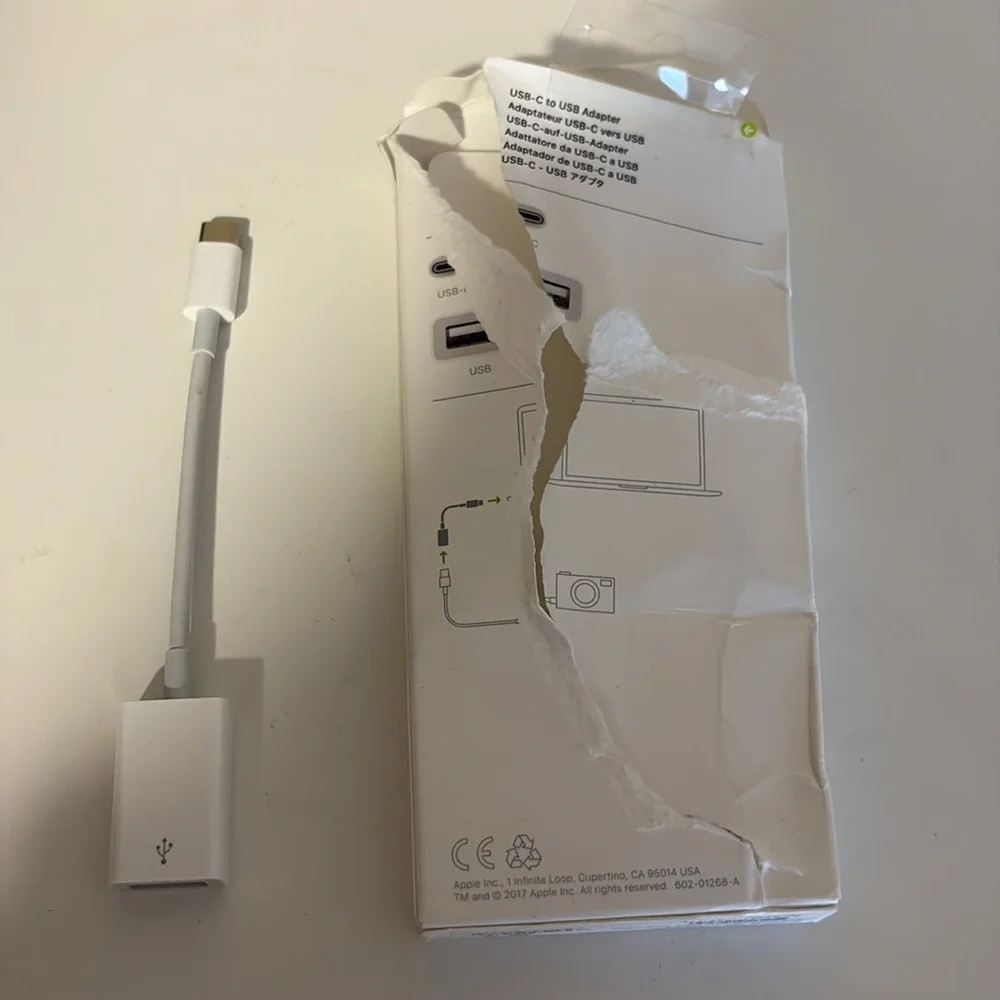 Original Apple USB-C to USB Adapter for MacBook/iPad MJ1M2AM/A A1632 Open Box